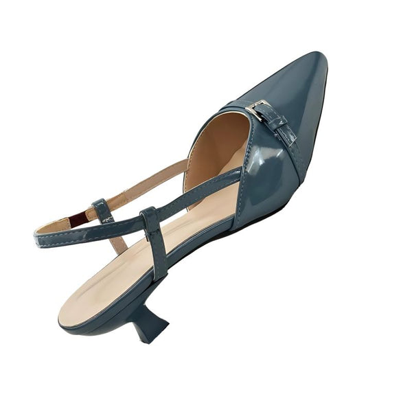 Sapato slingback salto baixo Azul céu